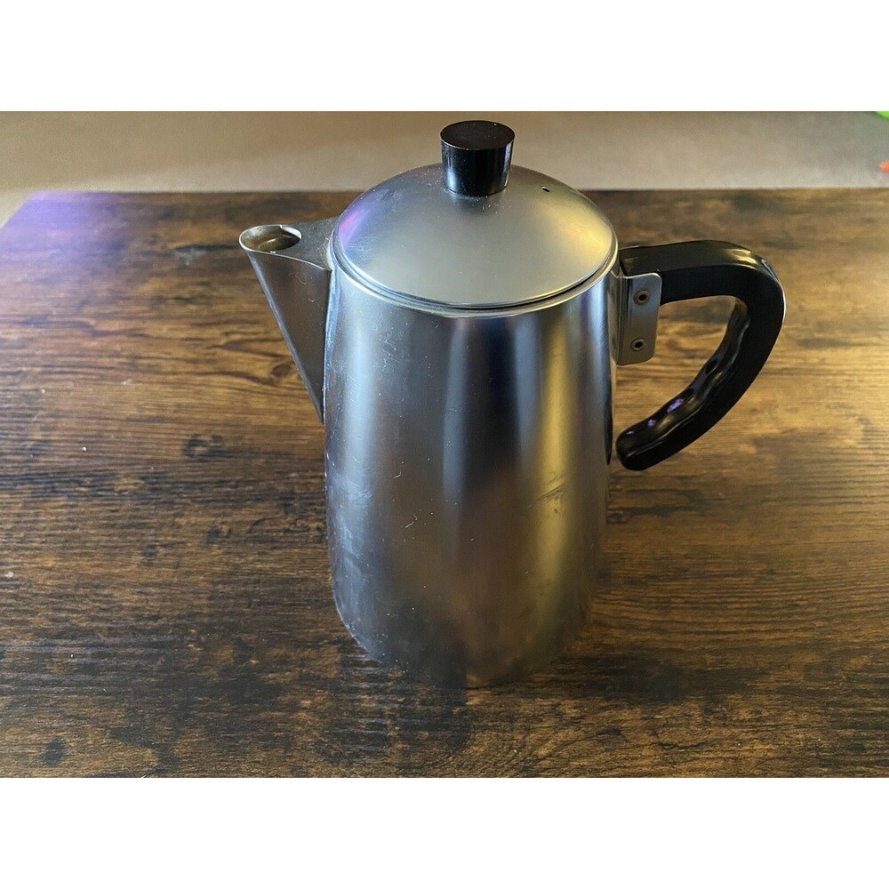 Royal Holland Coffee Pot Stainless Steel K.M.D. Tiel  Made In Holland 8 Cup